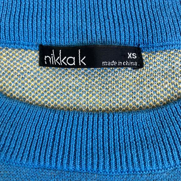 Nikka K Blue White Daisy Sweater Size XS - Picture 3 of 3
